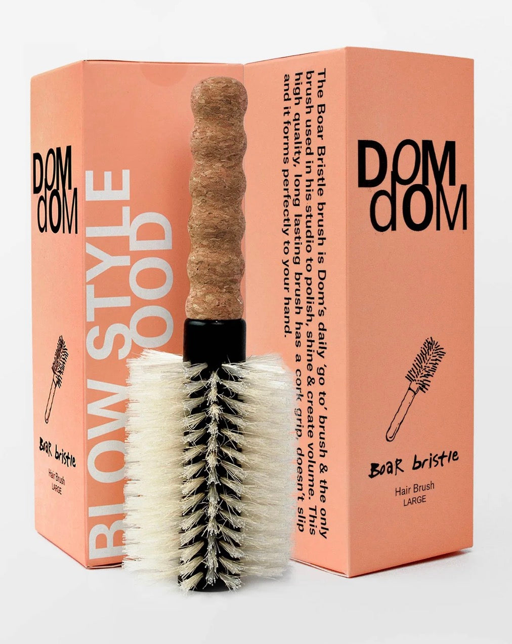 Dom Dom Large Round Boar / Nylon Bristle Brush