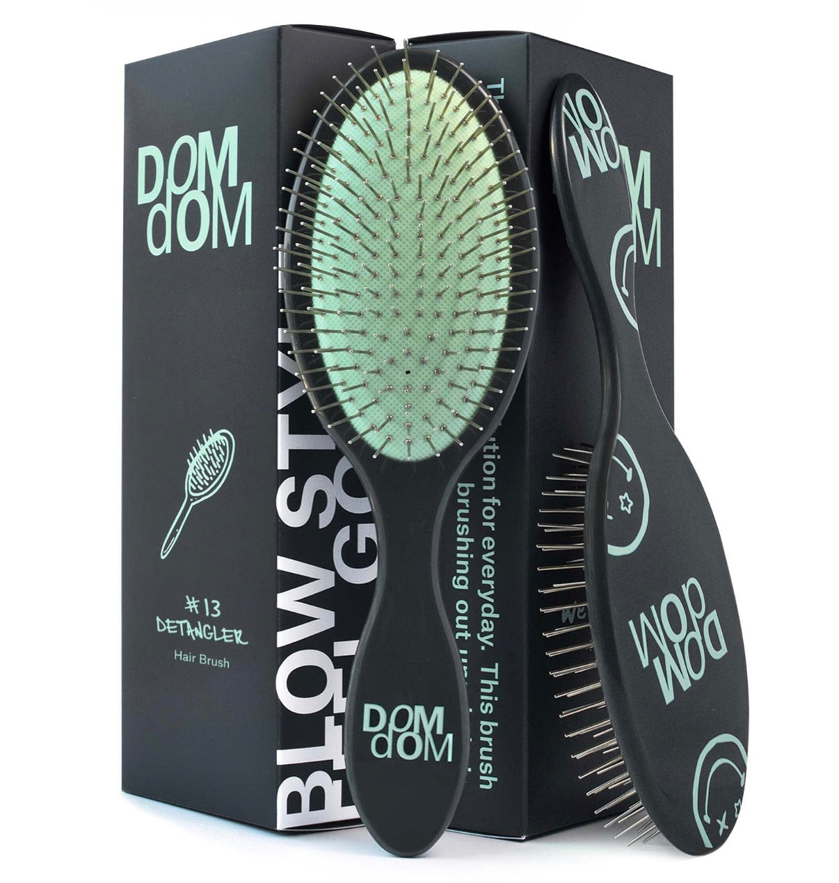 Dom Dom #13 Detangler Brush (Green)
